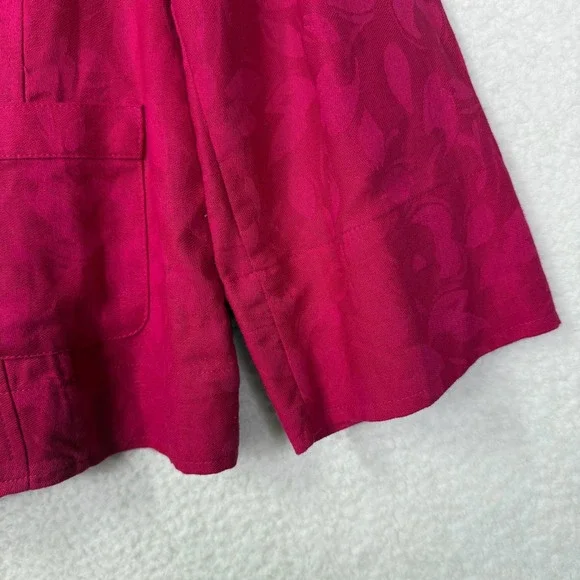 Jones Wear Jacket Womens 16 Pink Linen Cotton Floral Jacquard Blazer‎ Career - Picture 6 of 16